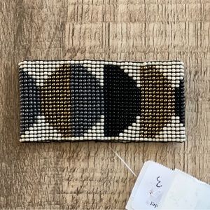 INK+ALLOY Stretchy Sees Bead bracelet in Black, Cream, Metallic and Gold